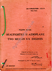 AP1721B Beaufighter II aeroplane two Merlin XX engines